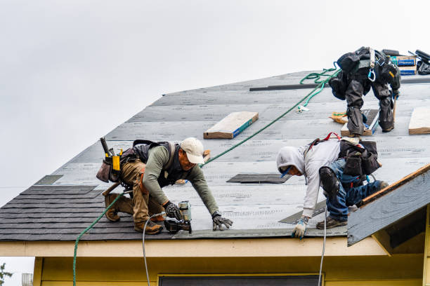 Professional Gutter Installation technician working in Kintnersville, PA